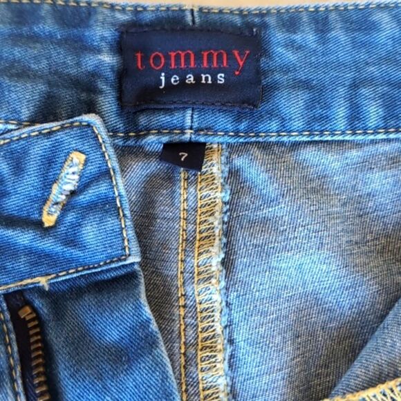 Vintage Tommy Jeans Denim Shorts With Leather Lace Up Ties - Picture 4 of 10
